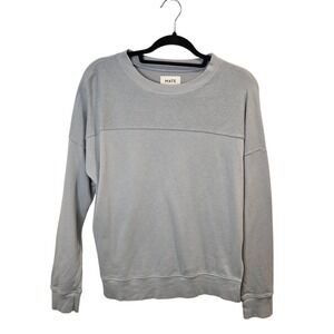 MATE‎ The Crew Sweatshirt Light Blue Organic Cotton Textured Crewneck XS